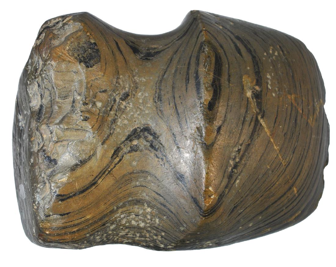 4 1/2" Slate Axe.  IN.  Vivid Banding.  Well polished. (1 of 3)