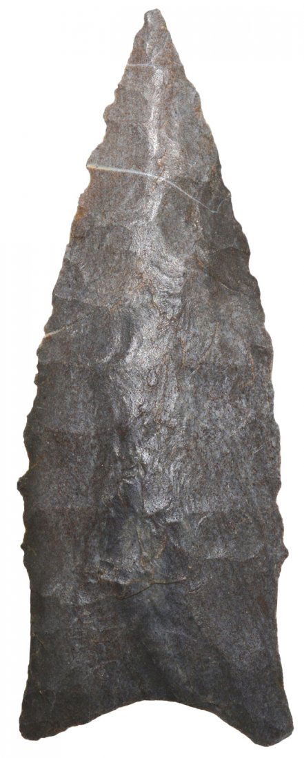 2 13/16" Dalton.  IL.  Very thin, well flaked.  Ex-Ted (1 of 3)