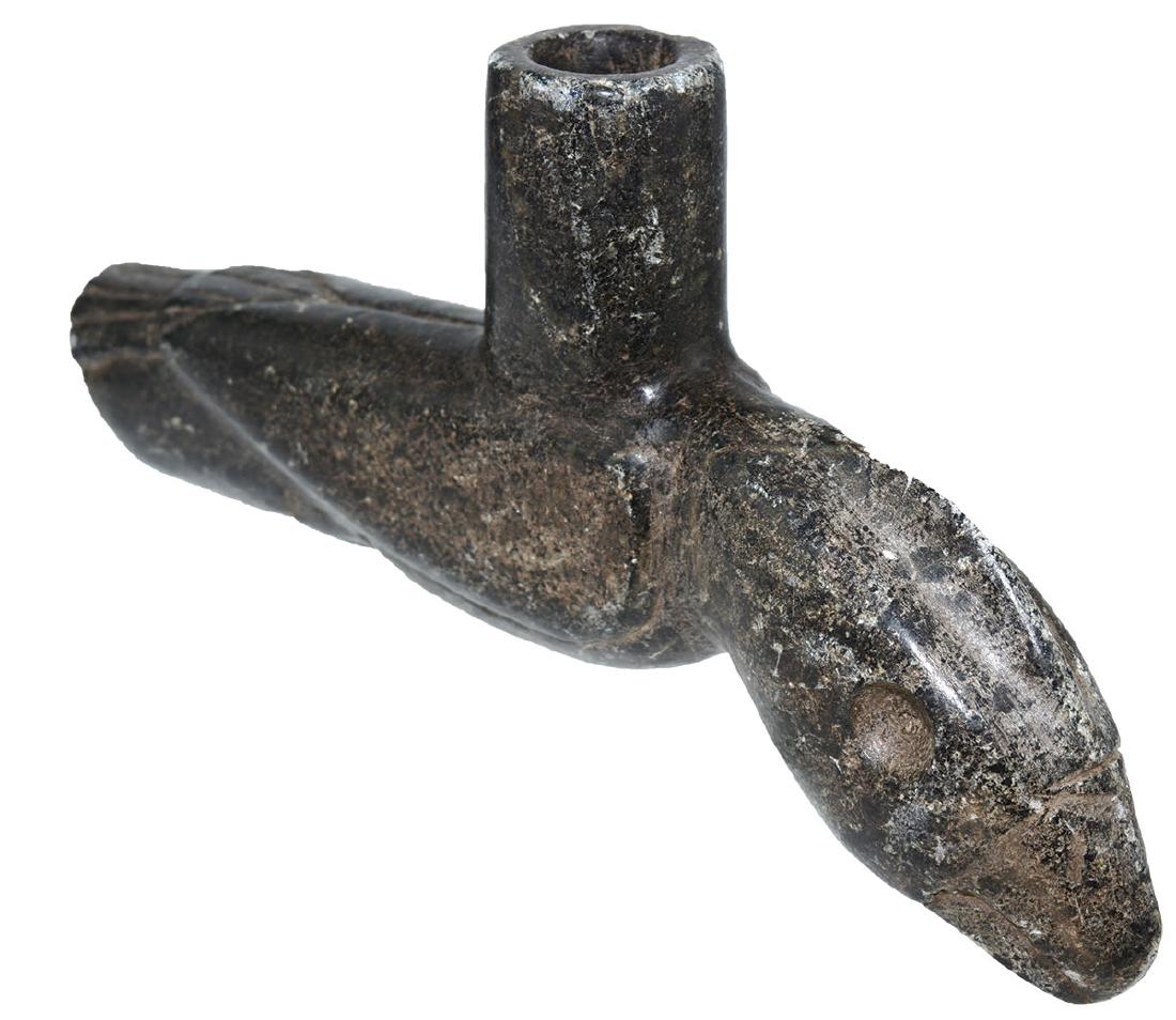 9 1/8" Steatite Great Pipe.  Bird Effigy.  Selling (1 of 8)
