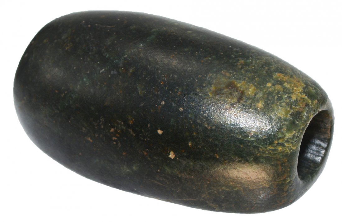 2 3/8" Tube Bannerstone.  Southern IN.  Polished green (1 of 5)