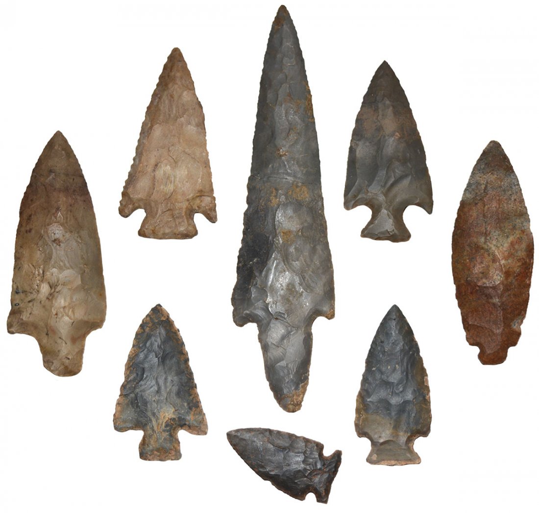 Group of 8 Points.  2" -7 1/4".  Most from Watts Cave (1 of 1)