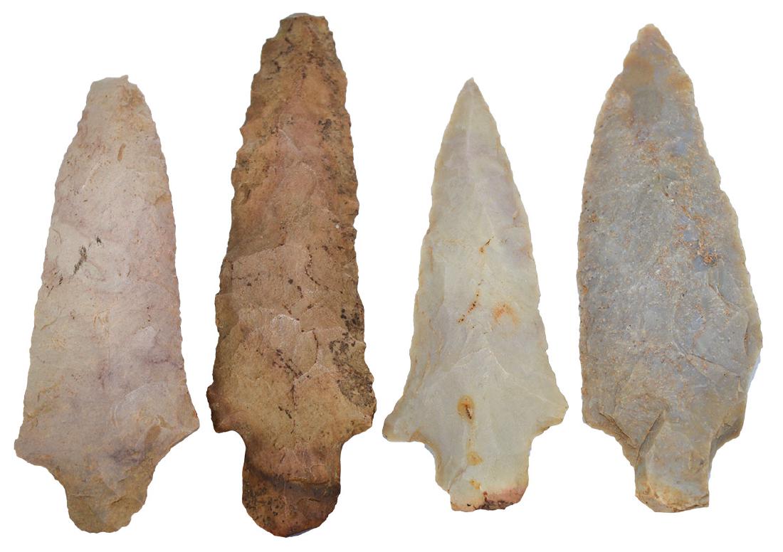 Group of 4 Woodland points.  TN/AR.  3 1/2"-4 1/4". (1 of 1)