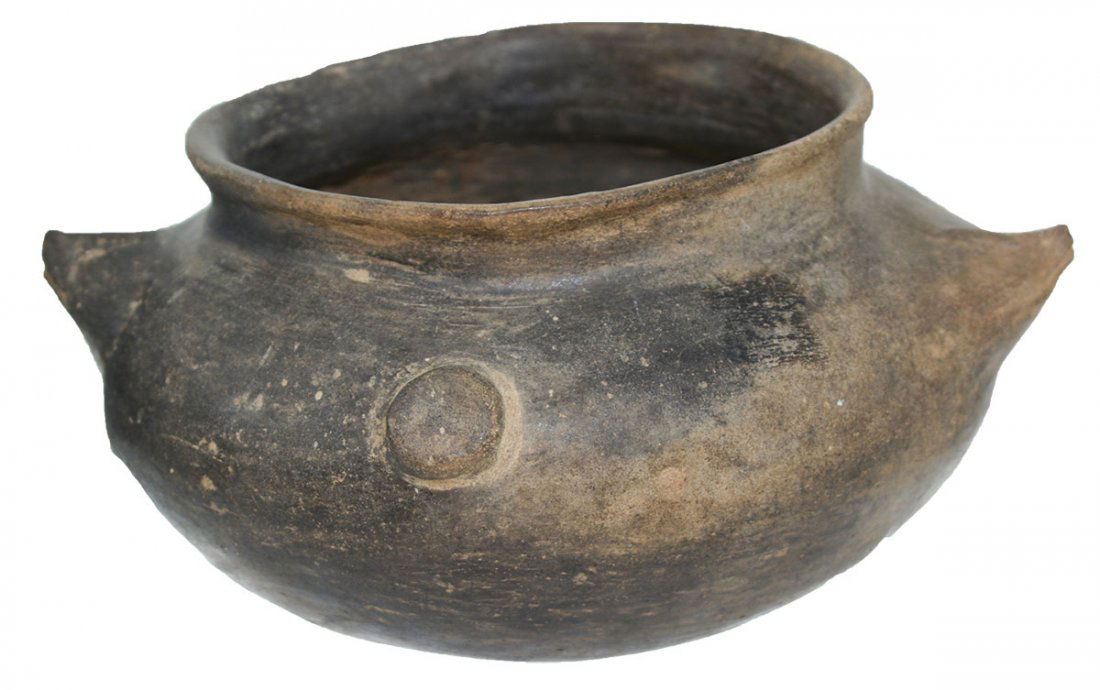 6 3/4" D. Dual Face Possum Effigy Jar.  AR. Superb (1 of 5)