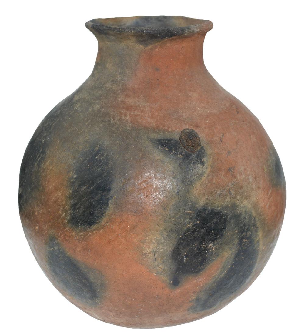 11" H. Salado Olla. Southwestern US. 1000-1300 AD.: 11" H. Salado Olla. Southwestern US. 1000-1300 AD. Large with ample red paint. Ancient "patches" appear to have made with pitch. Solid, no other repairs. Ex-Capt. Tom Miller