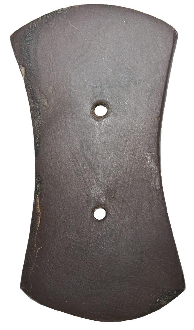 4 3/8" Bi-Concave Gorget.  Licking Co, OH.  Brown (1 of 2)