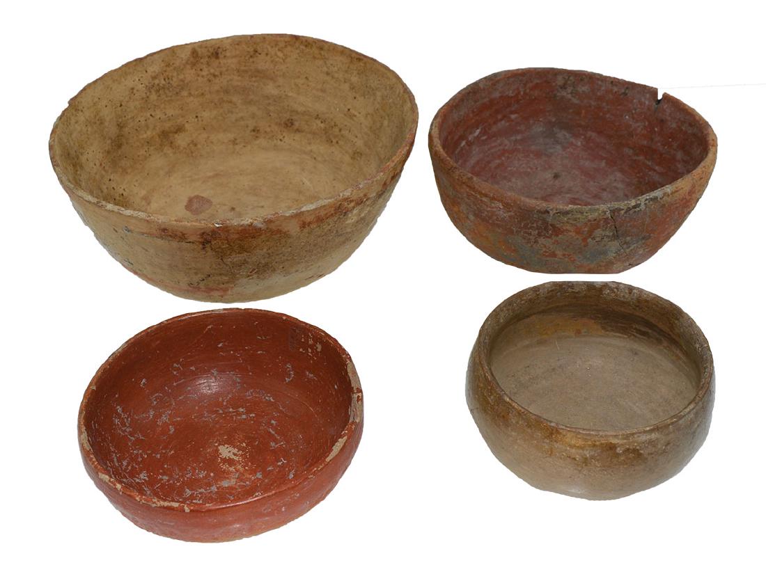 4 Painted Southwestern Bowls (3 3/4" D - 7 1/4" D). (1 of 2)