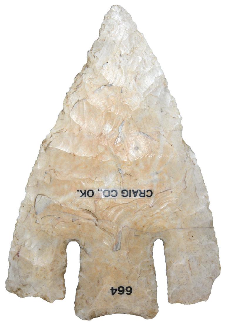 3 91/16" Calf Creek.  Peoria Chert.  Ex-Steve Elwood, (1 of 3)