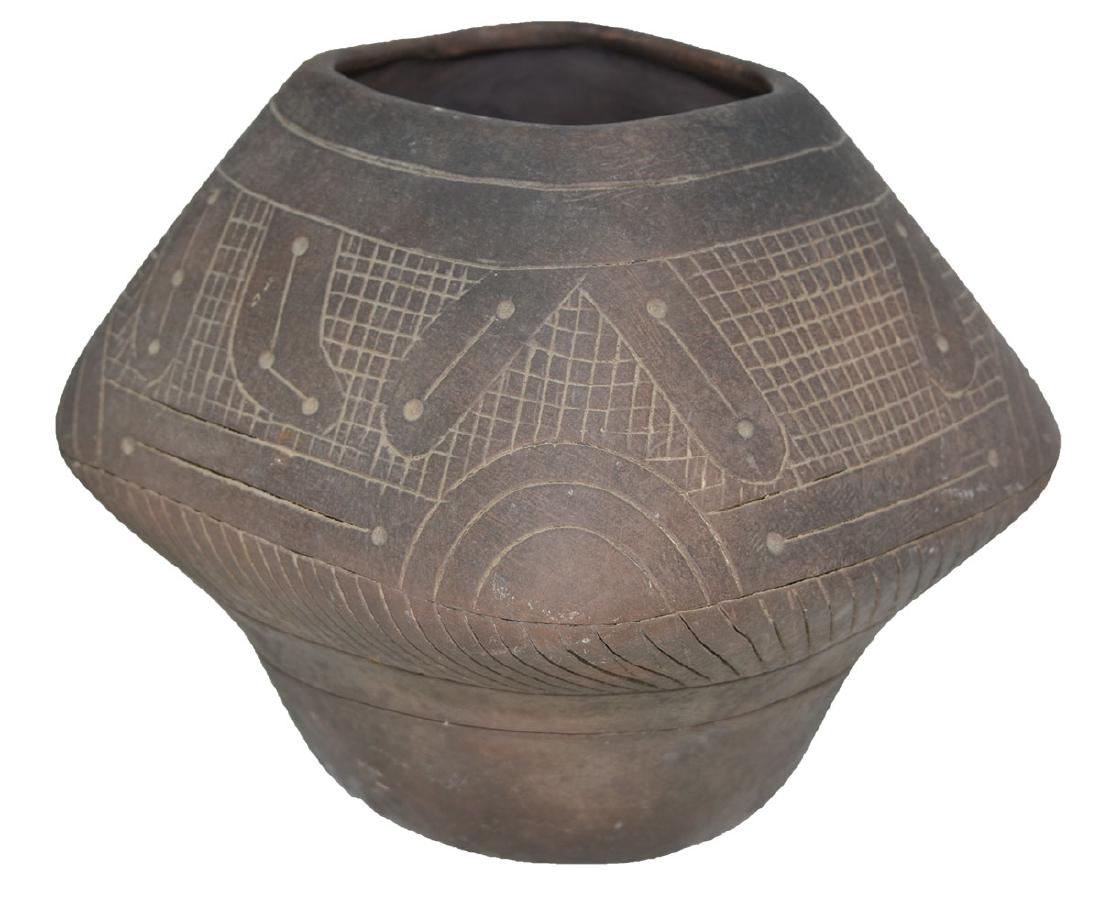 3 Pottery Vessels.  Bowls are 6"D and 7"D.  Human is 6" (1 of 6)