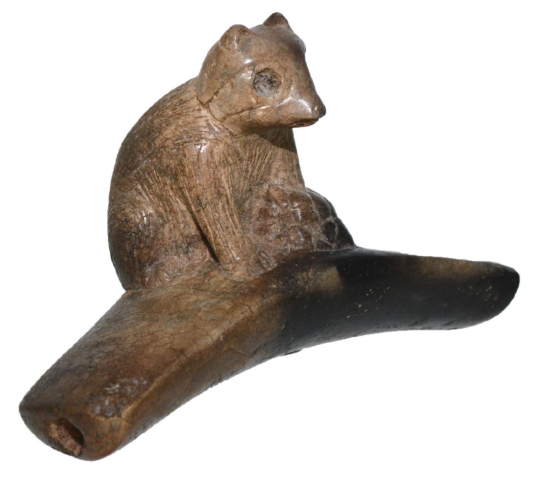 3 5/16" Hopewell Bear Effigy Pipe. Being sold "as-is" (1 of 6)