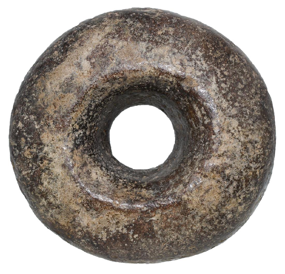 3" Stone Mace Head.  Costa Rica.  Davis G7 COA.  Black (1 of 5)