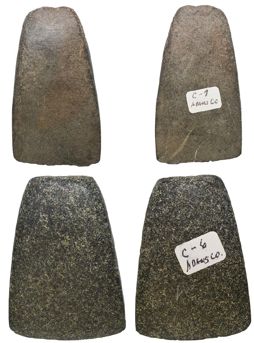 Two Hardstone Adz.   Found by Jim Weisenborn (1 of 5)