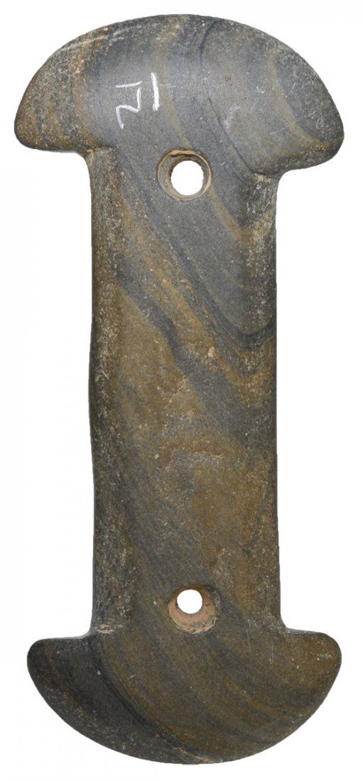 3" Constricted Center Gorget.  OH.  Slate.  Bennett COA (1 of 5)