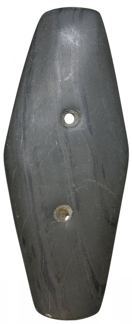 4" Expanded Center Gorget.  Knox Co, OH.  Slate. Thin, (1 of 3)