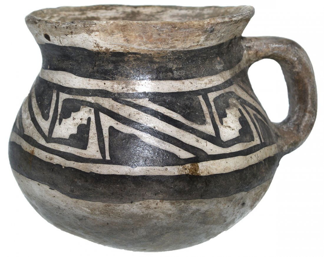 3 7/8" H. Anasazi Cup.  AZ.  Restored with repainting. (1 of 6)