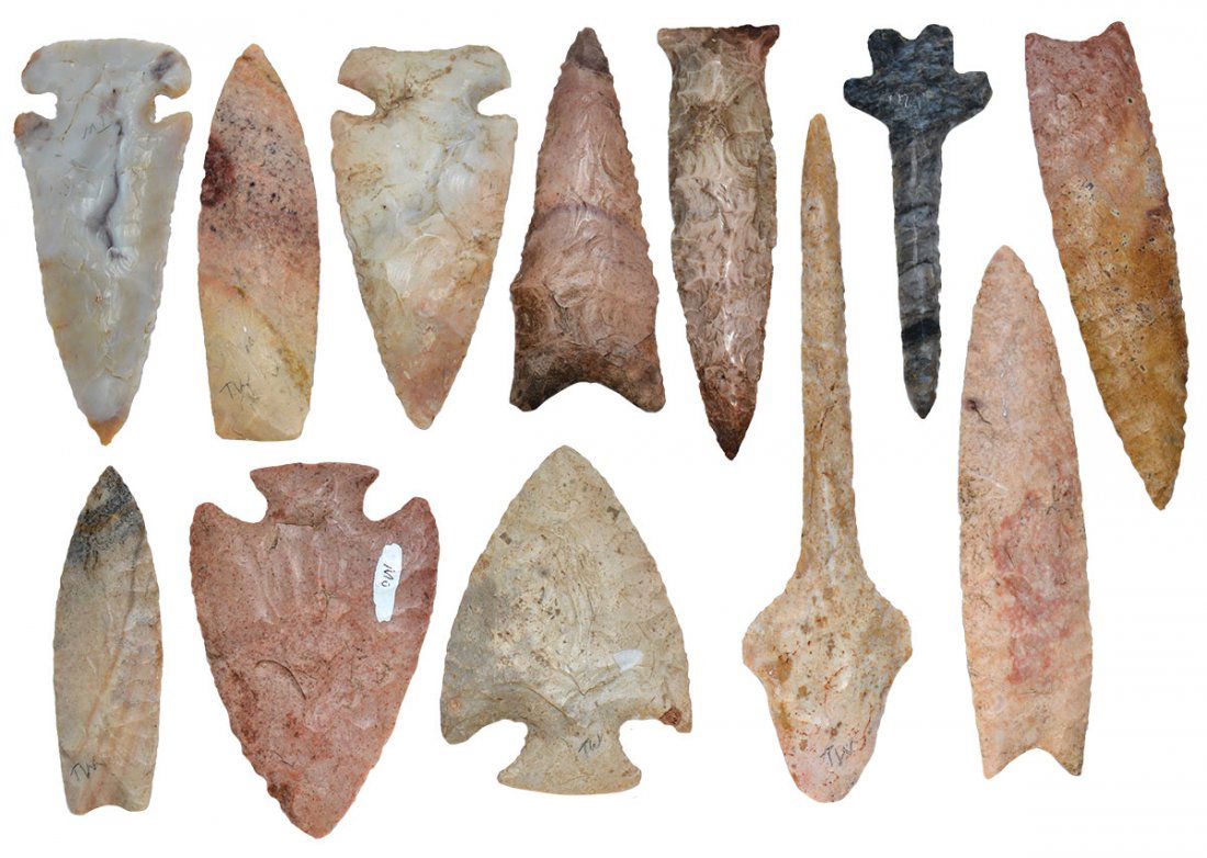 Group of 12 points. 2 3/4"-5 1/2".  Some rechipped, (1 of 1)