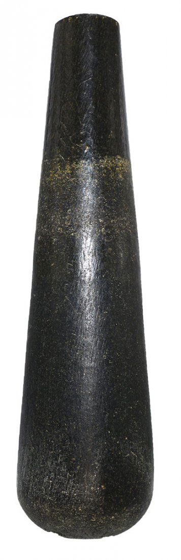 Unusual 8 1/2" Pestle type tool.  IN.  Black hardstone. (1 of 3)