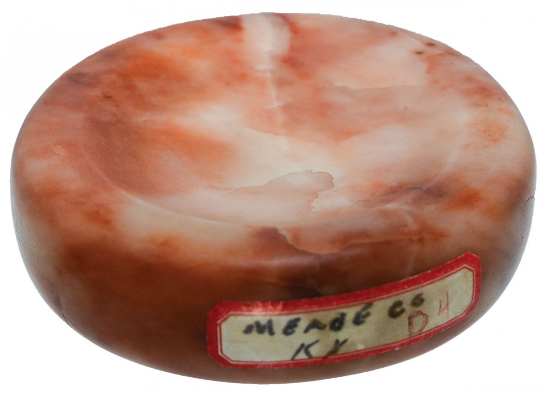 3 3/4" Cupped Quartz Discoidal.  Colorful, well made. (1 of 4)