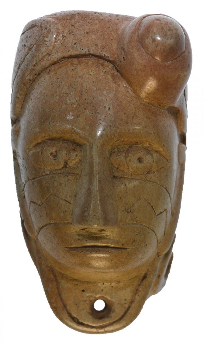 2 3/8" Effigy Pipe.  Mississippian style head with (1 of 4)
