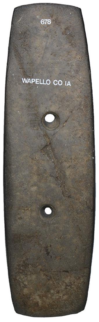 5 1/4" Gorget.  Wapello Co, IA (near Eldon).  Slate. (1 of 2)