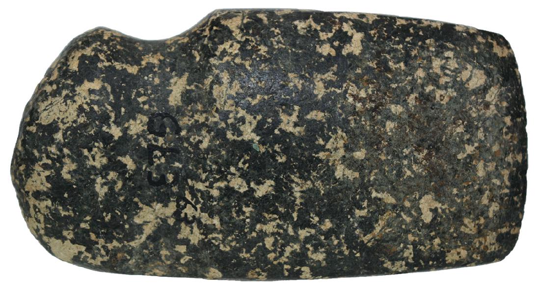 3" 3/4 Groove Axe.  Henry Co, IA.  Black and cream (1 of 5)