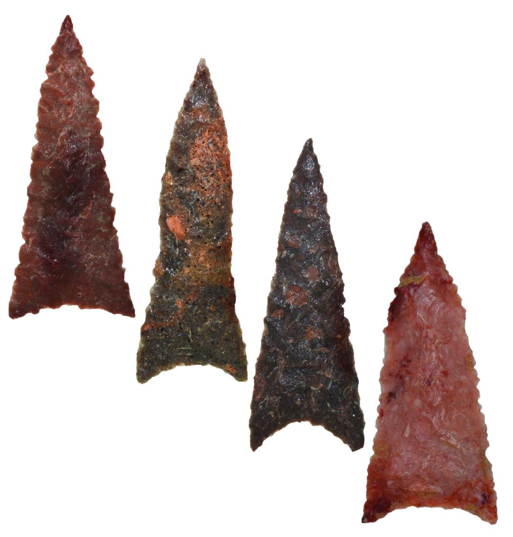 4 very fine Talco Points.   Texas.   Ex-Dave Harvey, (1 of 2)