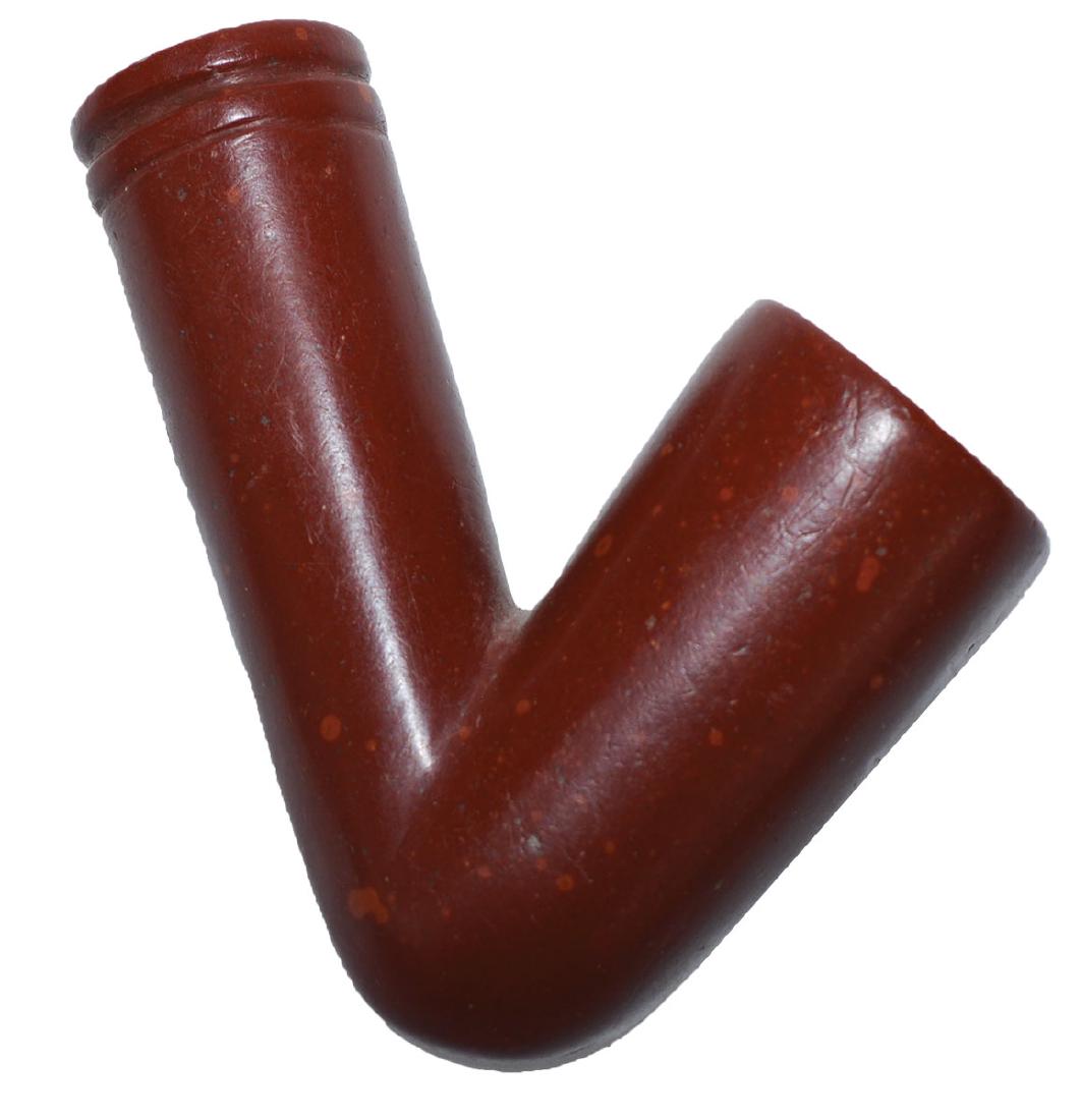 2 5/16" Catlinite Pipe.  SD.  Ribbed end piece. (1 of 4)