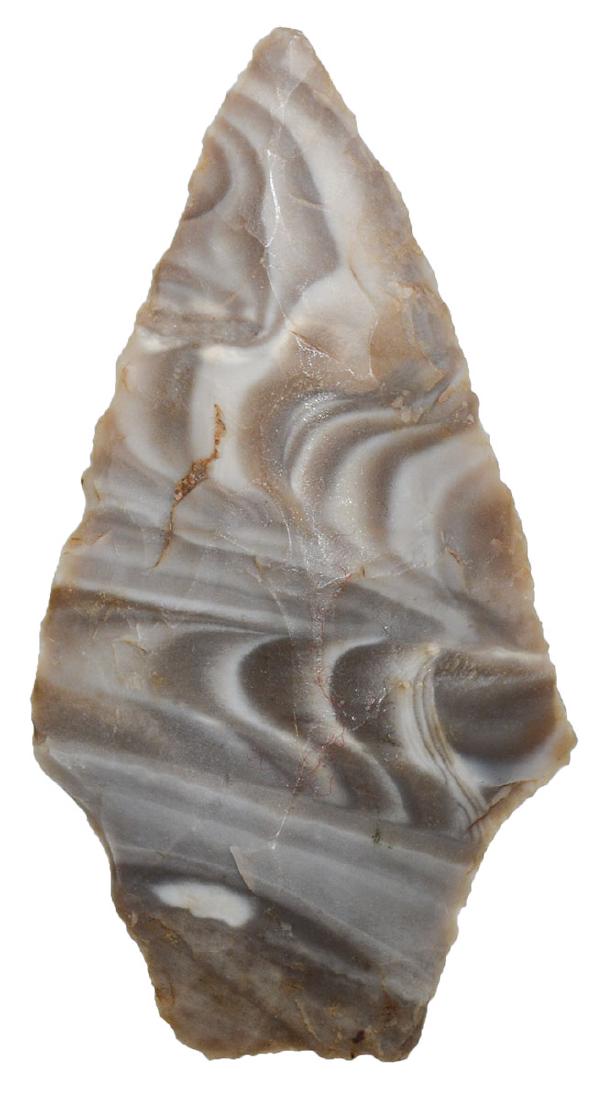 2 1/2" Dickson.  IA.  Vivid chert. Very thin, well made (1 of 2)