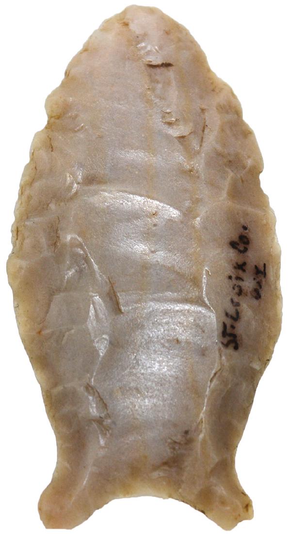 1 13/16" Cumberland.  St. Croix Co, WI.  Fluted to tip (1 of 2)