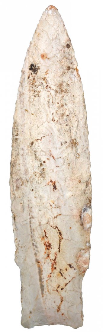 3 7/8" Scottsbluff. Benton Co, IA. Burlington. FB: 3 7/8" Scottsbluff. Benton Co, IA. Burlington. Very good condition. Found by Paul Kline in 1959
