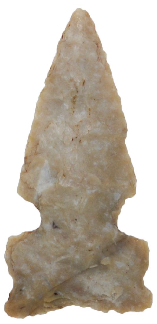 2 Four Notch Cahokia Points.  1" & 1 1/4".  Mills Co, (1 of 4)