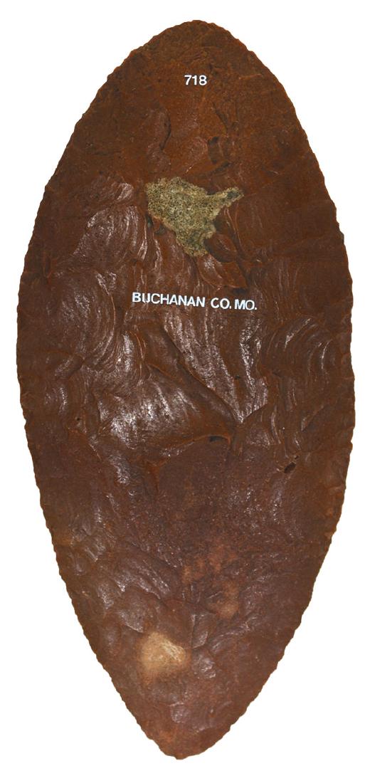 6 1/16" Paleo Knife.  Buchanan Co, MO.  Thin,  Jasper. (1 of 3)