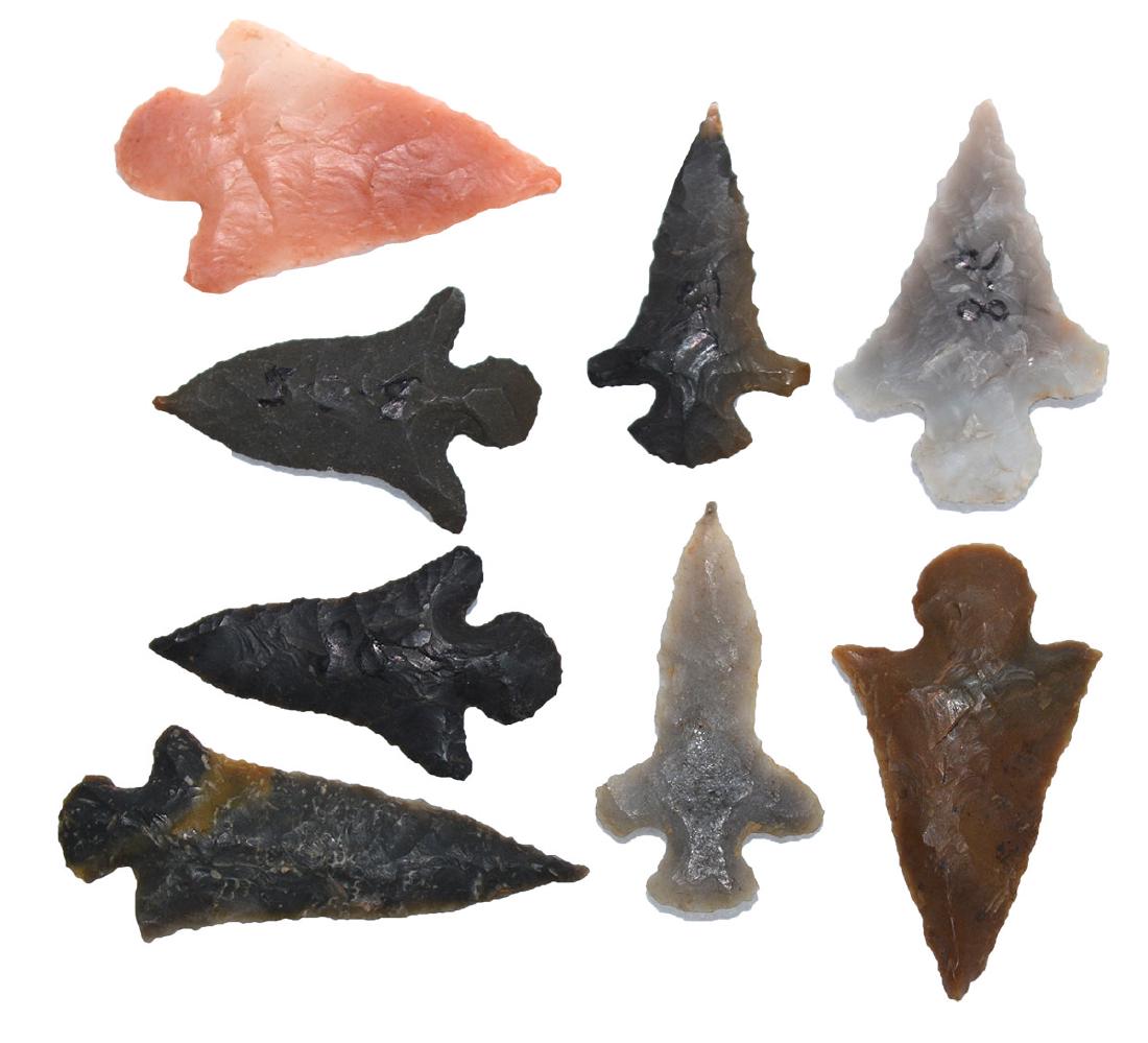 8 Very Fine Caddo Points (4 Crenshaw) from Joe (1 of 2)