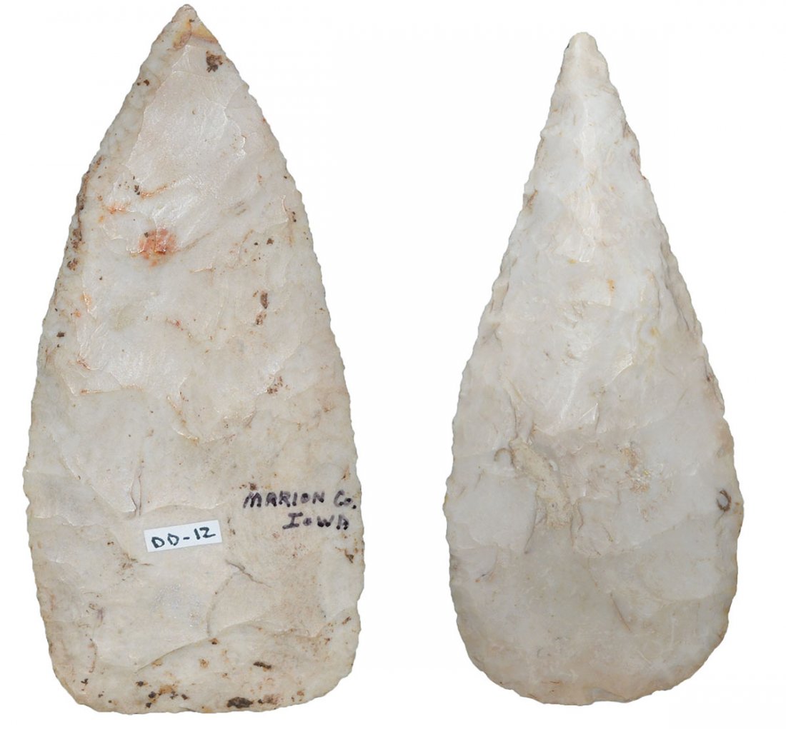 2 Archaic Knives.  Marion Co, IA.   Cobbs and  Fleshing (1 of 1)