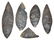 Cache of 4 Adena Blades and 1 piece (2 5/8"-5 3/8"). - 2
