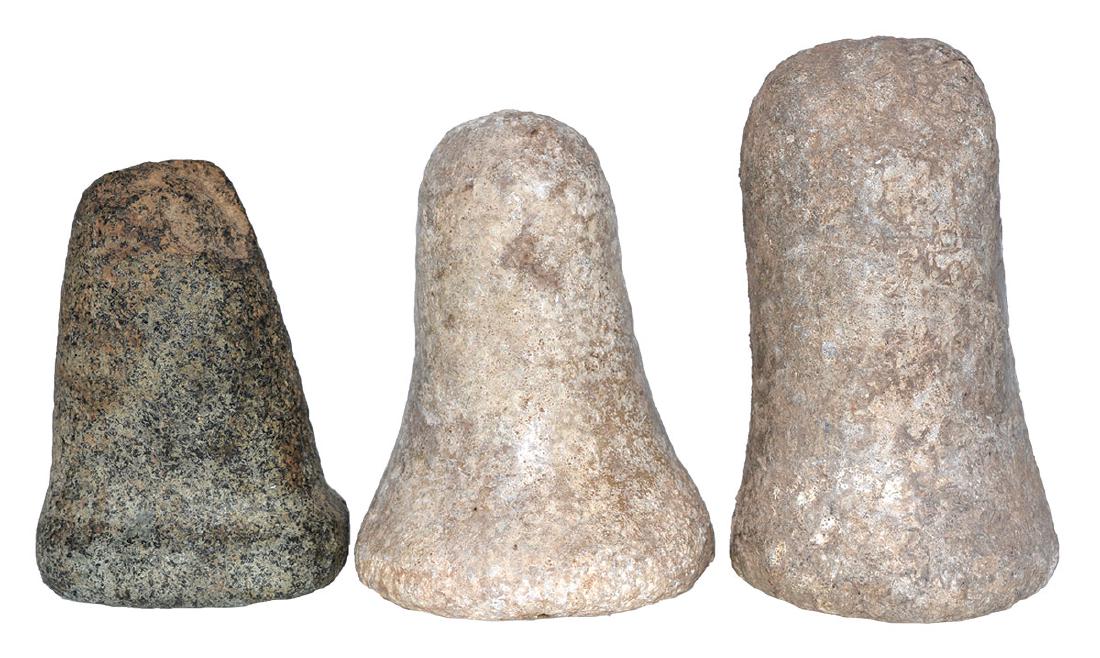 3 Pestles.  5 1/4" (Glover's Cave), 4 3/8" (KY), 4 1/8" (1 of 2)