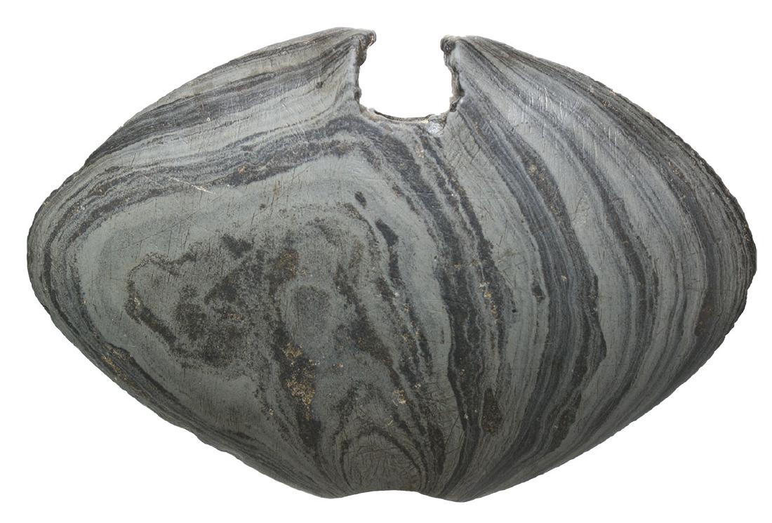 4 3/4" Single Notch Winged Bannerstone. Albion, IN.