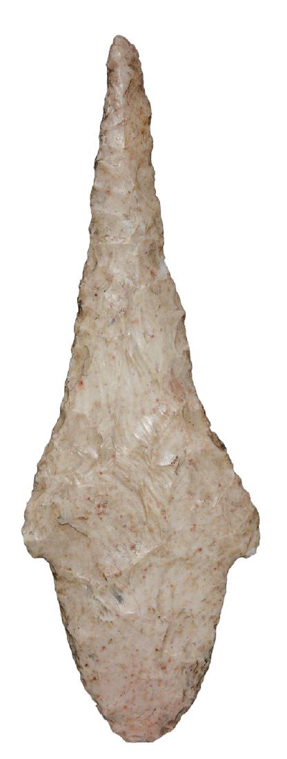 5 1/16" Gary Drill. Minnesota. Davis G9 COA Large,: 5 1/16" Gary Drill. Minnesota. Large, paddle base. Thin. Found by Gordon Thirston. Davis G9 COA