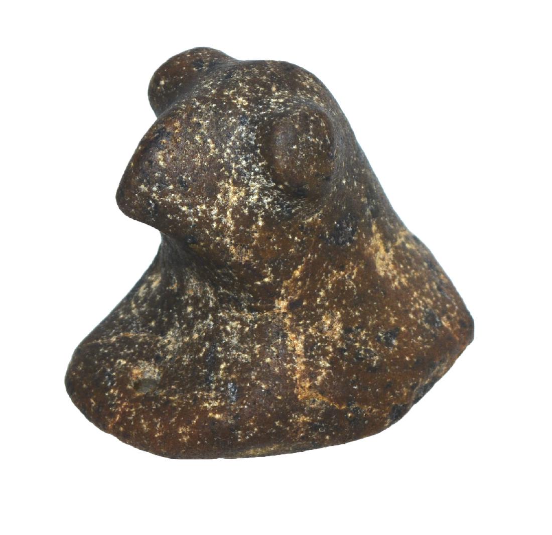 2 1/4" Popeyed Bust Birdstone. OH. Quartz. Meadows: 2 1/4" Popeyed Bust Birdstone. Wayne Co, OH. Quartz. Rear hole broken out. Motley, Putty and Meadows COAs