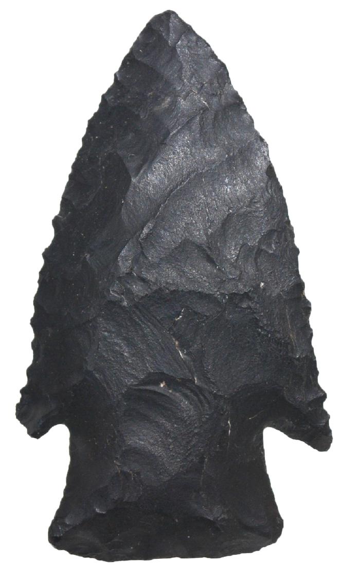 2 9/16" Hardin. Dickey COA. Dent Co, MO. Jet black: 2 9/16" Hardin. Dent Co, MO. Jet black Pitkin Chert. Ex-Randy Hudson. Dickey COA