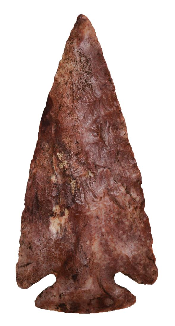 4 3/4" Kirk. IL. Strawberry Flint. Ex-Earl Townsend.: 4 3/4" Kirk. IL. Strawberry Flint. Slightly thick, good condition. Ex-Earl Townsend. Putty G8 COA