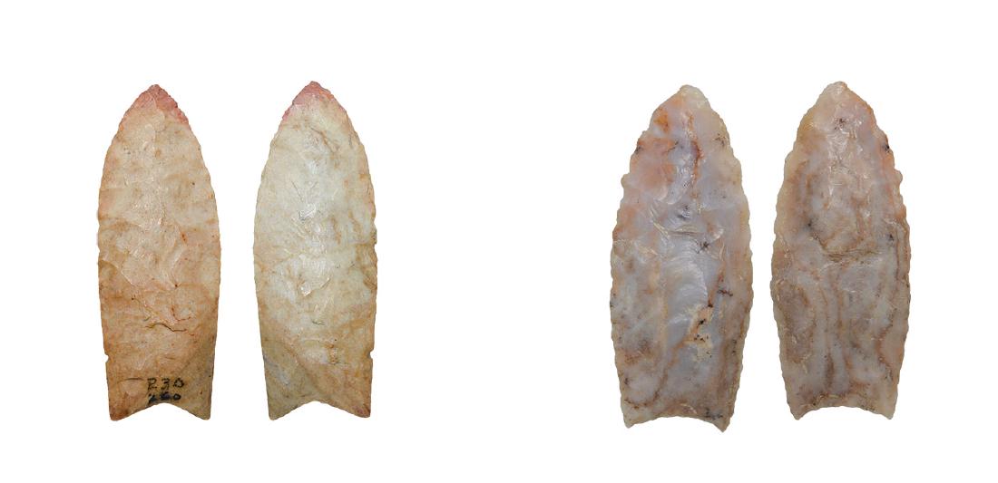 Two Paleo Points. 2 9/16" & 2 5/16". Fulton Co, IL.: Two Paleo Points. 2 9/16" & 2 5/16". Fulton Co, IL. Being sold "as-is"