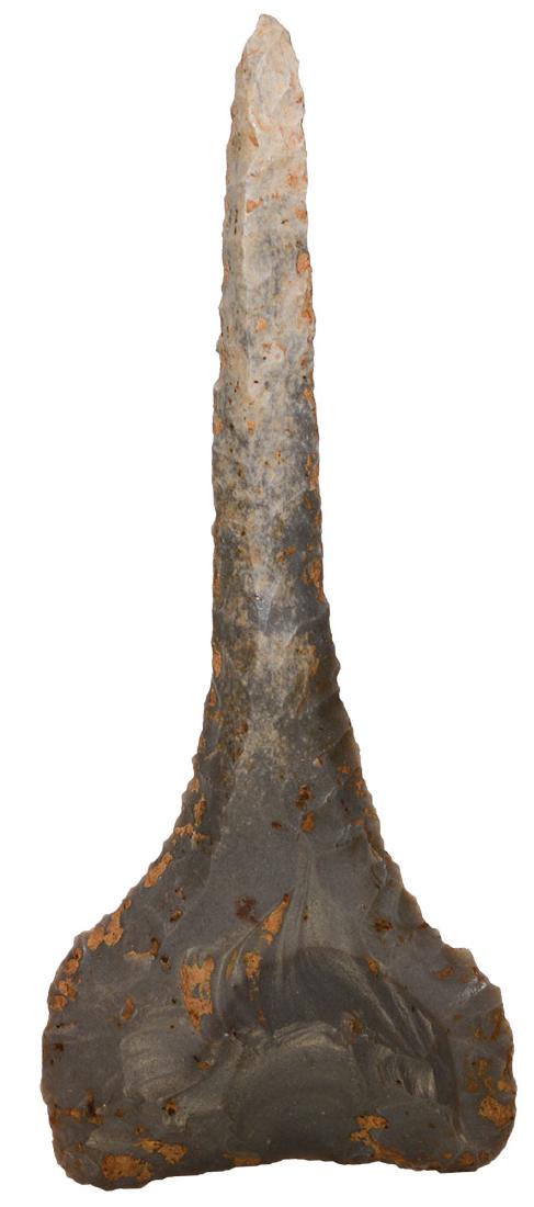 4 1/8" Frazier Knife Drill. Rogers COA. Spencer Co,: 4 1/8" Frazier Knife Drill. Spencer Co, IN. Hornstone. Fine example, well made. Rogers COA