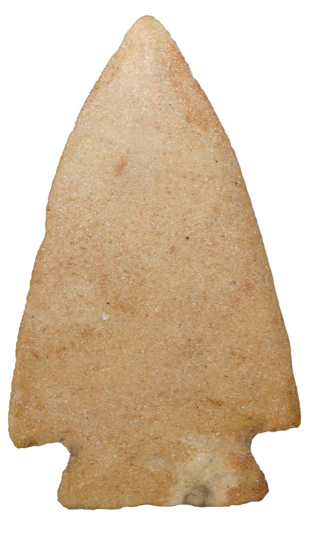 2" Polished Flint Cornernotch. Fayette Co, IL.: 2" Polished Flint Cornernotch. Fayette Co, IL. Completely polished in prehistoric times. Ex-Larry Swann