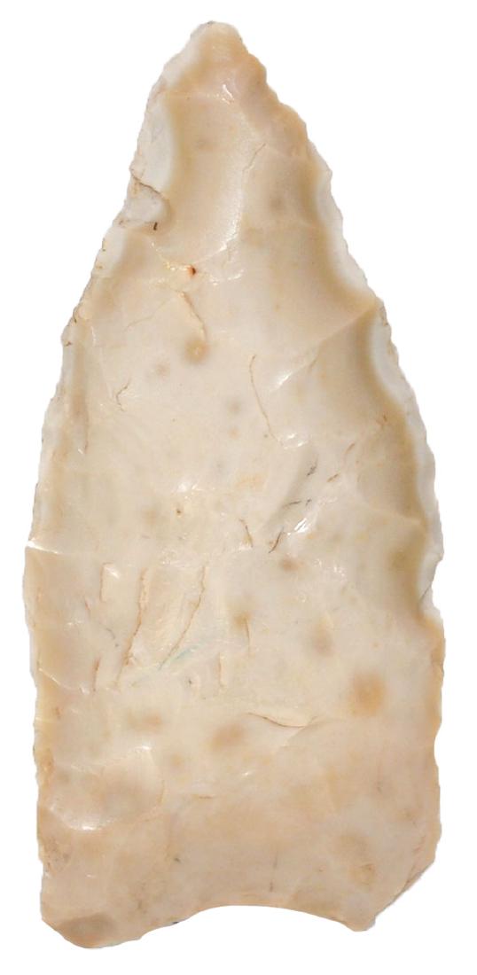 Three Clovis Points. Central KY. Blue speckled: Three Clovis Points. Central KY. 1 5/8"-2 1/8". Blue speckled Clovis from Bullitt Co, KY. Ex-Ken Rowland
