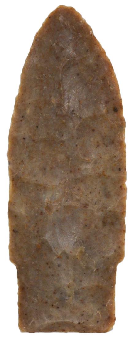 2 15/16" Scottsbluff. Andrews Co, TX. Ex-Paul Kinyon.: 2 15/16" Scottsbluff. Andrews Co, TX. Edwards Plateau. Well made, transverse flaking. Ex-Paul Kinyon. Putty, Partain, Jackson COAs