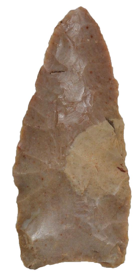 2 5/8" Clovis. Comanche Co, TX. One side fluted.: 2 5/8" Clovis. Comanche Co, TX. One side fluted. Thin. Ex-Paul Kinyon, George Nelson. Perino COA