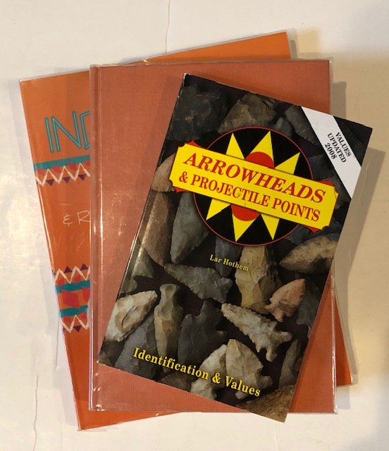 3 Good Artifact Books: 3 Good Artifact Books: Prehistoric Implements by Moorehead (1910, reprint, very fine condition, Indian Axes (Hothem, hard to find) and Arrowhead & Projectile Points (Hothem, older out of print book)