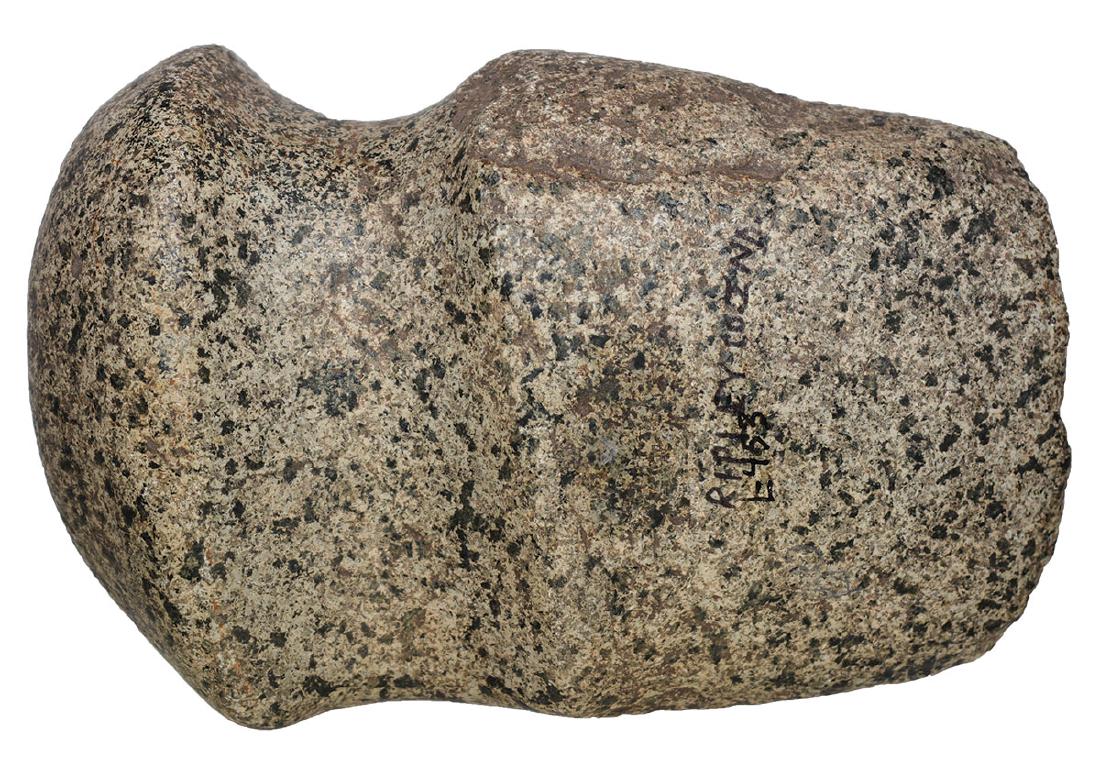 5 1/4" 3/4 Groove Axe. Ripley Co, IN. Excellent: 5 1/4" 3/4 Groove Axe. Ripley Co, IN. Excellent polish. Pretty light gray Granite with black spots. Ex-Glen Leesman