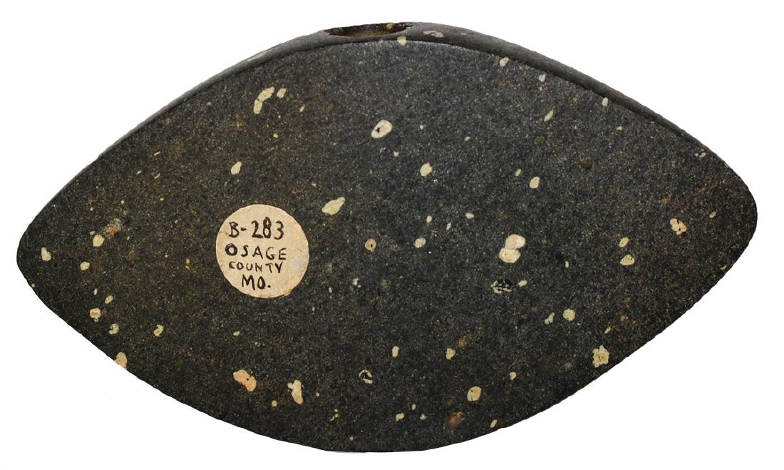5" Shuttle Bannerstone. Osage Co, MO. Ex- BW: 5" Shuttle Bannerstone. Osage Co, MO. Beautiful, nicely polished Porphyry. Ex- BW Stephens (B-283), Fain King, Byron Knoblock. Pictured in CHAPA III, p48 and WW#11 (p1012). Jackson G10 COA