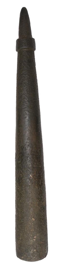 Ben Thompson's 19 7/8" Northwest Coast Pestle. Pictured: 19 7/8" Northwest Coast Pestle. Very well made, fine condition. Pictured in Who's Who #5 (p283), January 1988 CSAJ (p6) and Ornamental Indian Artifacts (p126). Black hardstone, nicely polished. Ex-Dal